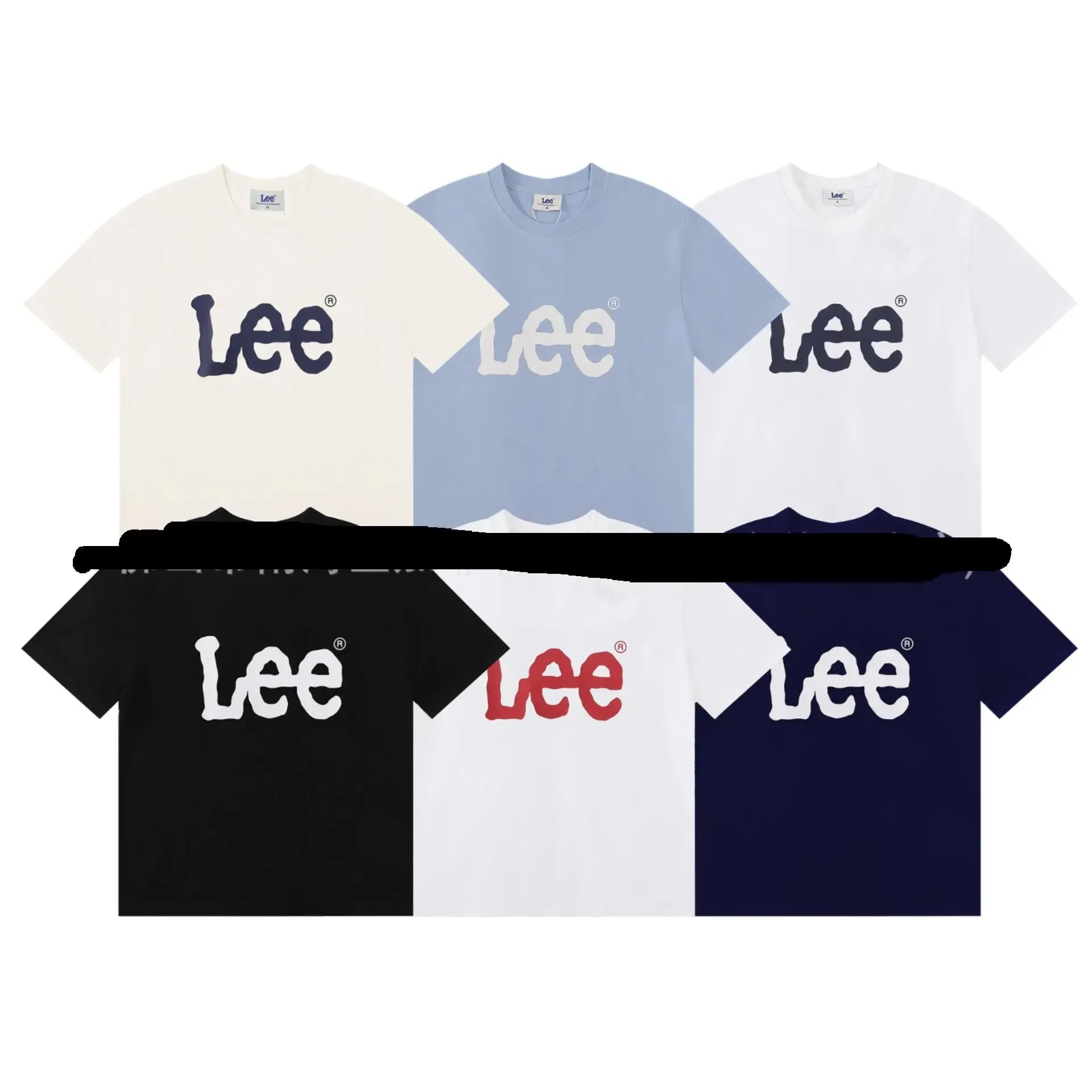 23SS韩国潮牌LEE新款基础字母印花经典款简约百搭男女纯棉短袖t恤 (79)