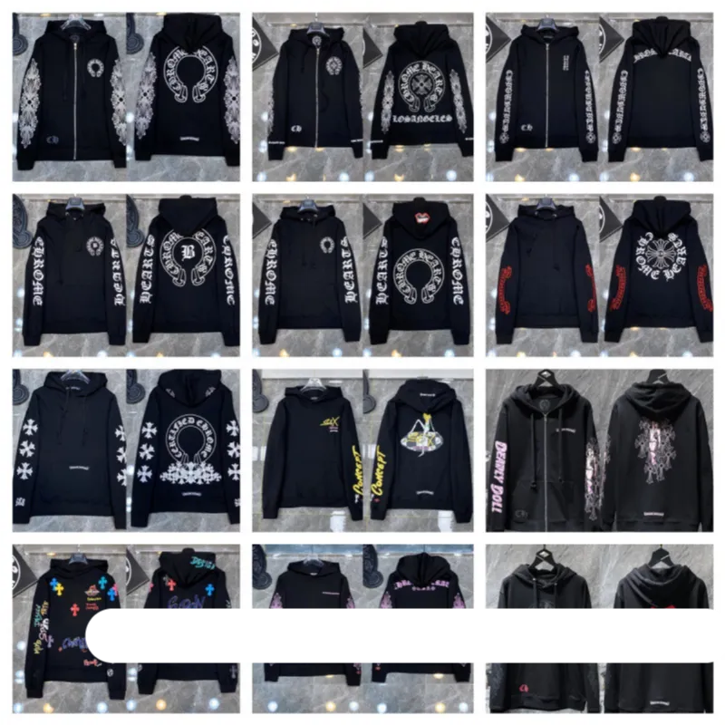 现货实拍潮牌十字架连帽卫衣宽松男女拉链帽衫 (69)